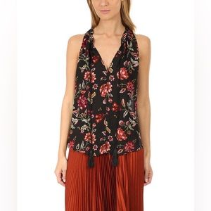 A.L.C Rowe Floral Top with Tassle Tie Ropes